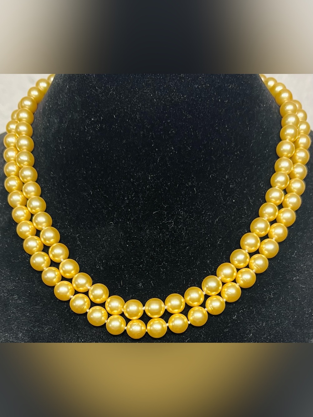 Vintage Gold Pearl Double-Strand Necklace